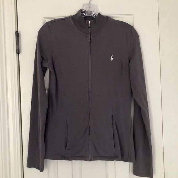 2/30 Ralph Lauren Woman’s Sm Grey Track Jacket Streetwear Pockets Y2K Retro Pony - Picture 1 of 7